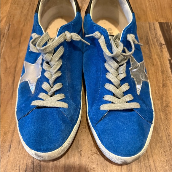 Golden Goose Other - Golden Goose Blue Sneakers with Black Heel silver star rare color combo men’s